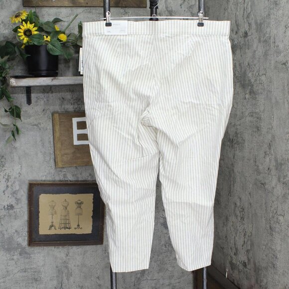 NWT Cj Banks Slimming Plus Size Ankle Perfect Pants 5501 24W Brown Ivory Stripe - Picture 2 of 7